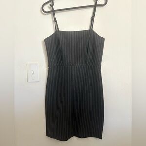 Pinstriped mini dress
